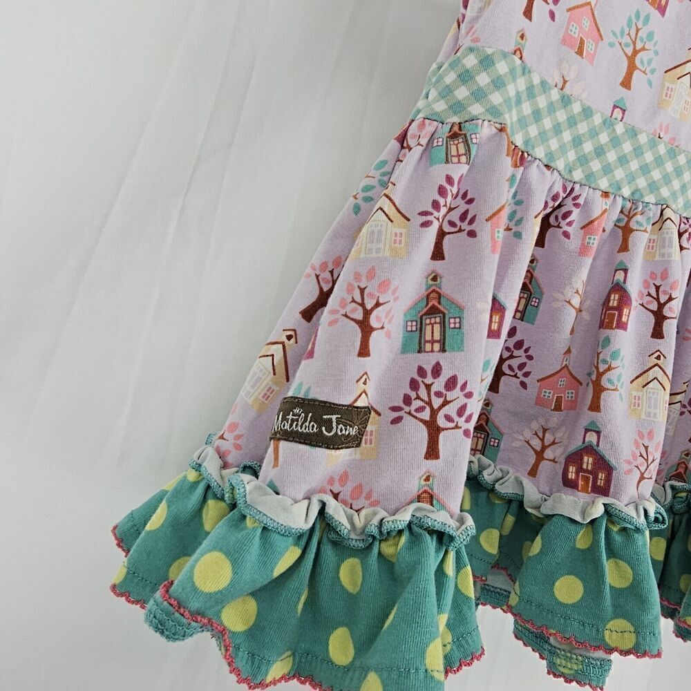 Matilda Jane Girl's Size 2 School House As You Wish Purple Green Peasant Top - Picture 7 of 7